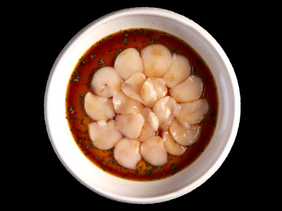 Starters: Scallop carpaccio